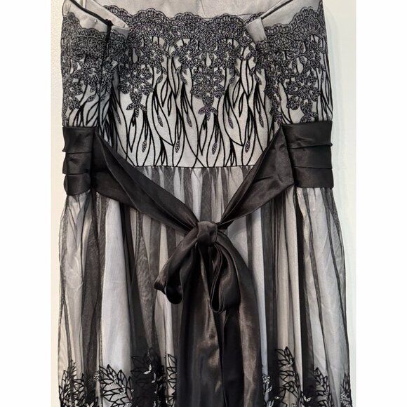 R&M Richard’s Women Floral Dress 18W Sheer Metallic Silver Whimsigoth Romantic - Picture 11 of 15